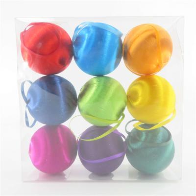 China Amazon Top Sale 60-80mm Plastic Silk Christmas Ball Decor 12-16PCS Customized Color for sale