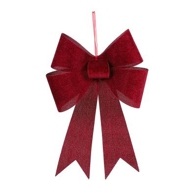 China Plastic PVC+ Christmas Tree Bowtie Decoration Rose Madder Bowknot Festival Celebration Ornament Christmas Factory for sale