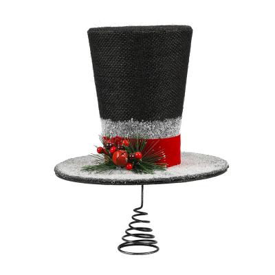 China Black Fedora Hat Decoration Christmas Tree Plastic+iron Christmas Tree Maker Iron Christmas Tree Topper for sale