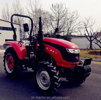 China Chinese Farm Tractor Taishan 554 4WD 55hp Fashion 4 Wheel Compact Tractor With Red Aerodynamic Engine Hood for sale