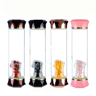 China Europe High Quality Energy Quartz Healing Stones Drinking Bottle Natural Crystal Glass Water Bottle Wholesale for sale