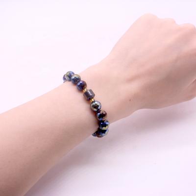 China Tube Beads Hot Sale Healing Stone Beads Bracelet Hematite Gemstone Faceted Beads Chakra Bracelet Wholesale for sale