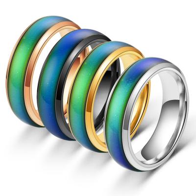 China High Quality Mood CLASSIC Ring For Men And Women, Water Proof Magnetic Titanium Stainless Steel Temperature Rainbow Magnetic Ring For Gifts for sale