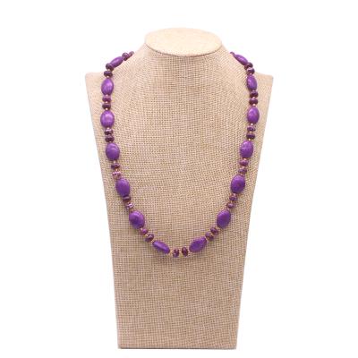 China Hot Selling Oval Purple Gemstone Beads Jewelry Set Healing Energy Gemstone Wheel Beads Necklace Bacelet and Oval Beads Turquoise Beads Wholesale for sale