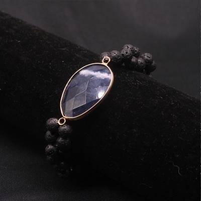 China FASHIONABLE Agate Stone Natural Jasper Lava Sodalite Twist Stretch Jade Bangle Stone Bracelets For Women Girls Jewelry Gifts for sale