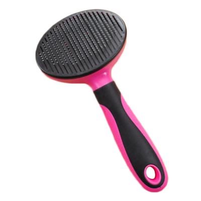 China Sustainable Pet Pin Brush Self Cleaning Dog Grooming Comb, Cat Hair Remover Brush for sale