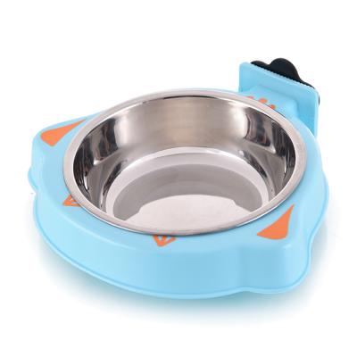 China Stainless Steel Sustainable Dog Bowl Wholesale Pet Water Feeder Hanging Bowl In Cage for sale