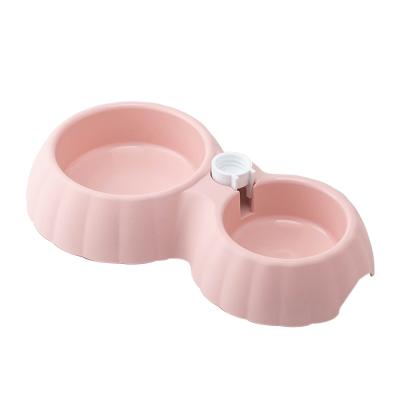 China Sustainable Wholesale Plastic Double Bowl Dog Water Pet Feeding Bowl for sale