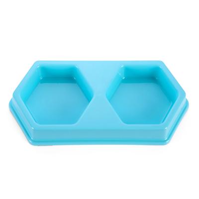 China Sustainable Plastic Pet Dog Bowl Double Water And Food Bowl for sale