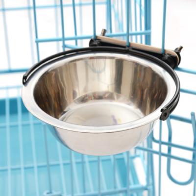 China Stainless Steel Sustainable Dog Hanging Bowl For Pet Driver In Crate for sale