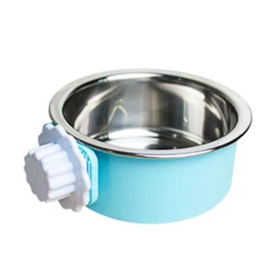 China Sustainable Custom Made Stainless Steel Dog Food Feeding Hanging Round Bowl for sale