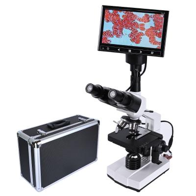 China Professional Blood Cells Microscope Binocular 7-inch LCD Trinocular Biological Lab USB Led 5MP Electronic Eyepiece OSL-014 7 inch for sale