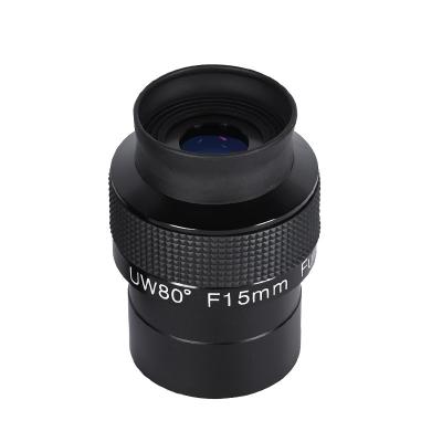 China 2 Inch 80 Degree 15mm HD Eyepiece Multi Eyepiece FMC Green Coated 2 Inch 80 Degree 15mm Ultra Wide Angle For Astronomical Telescope Accessories OSL-221 for sale