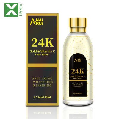 China Private Label Toner OEM/ODM 24K Gold and Vitamin C Face Anti Aging Whitening Repair Toner for sale