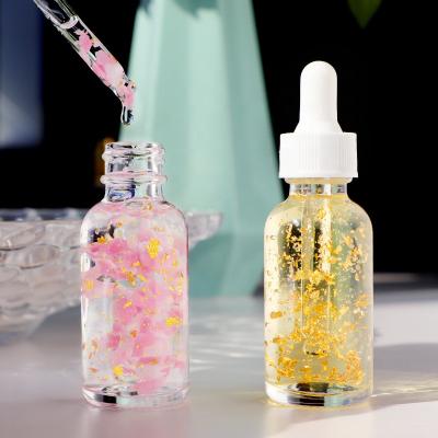 China OEM 24k Gold Serum Cherry Blossom Petals Whitening Moisturizer Hyaluronic Acid Moisturizer Natural Anti Aging Skin Care Face Serum for sale