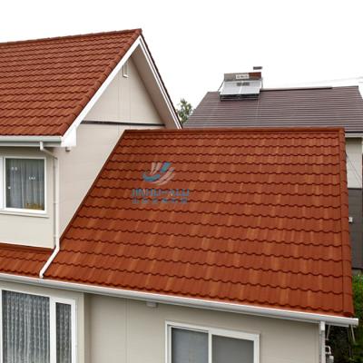 China Modern Rooftop Design Modern Villa Stone Coated Sheet Construction Material Metal Steel Roofing Roof Tiles for sale