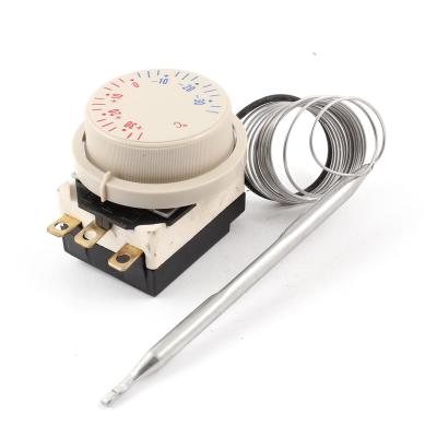 China Hotel Freezer Adjustable Dial -30 to 16A 250VAC Celsius Capillary Thermostat for sale