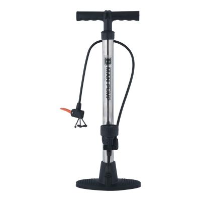 China BAIMEI steel high pressure floor bicycle hand pump for presta and schrader valve with ergonomic handle for sale