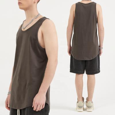 China Wicking Breathable Empty Sleeveless Lightweight Fabric Sportswear Vests Cotton Simplicity Loose Tank Tops for sale