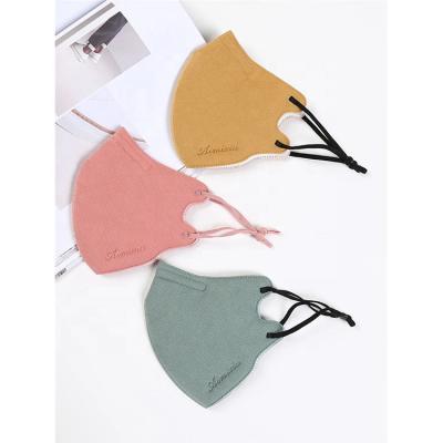 China Winter Fashionable Solid Color Custom Reusable Letter Printing Earloop Warm Face Masks With Outdoor for sale