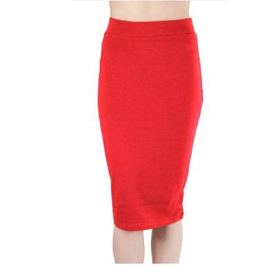 China Women Breathable Midi Length High Waist Slim Fitted Skirt for sale