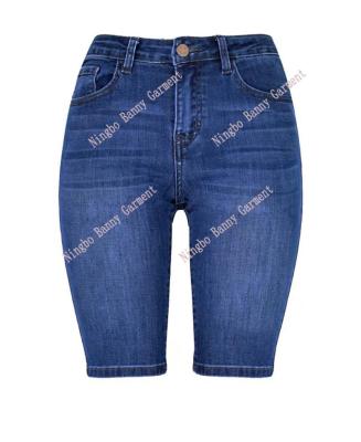 China Women Breathable Denim Elastic Shorts for sale