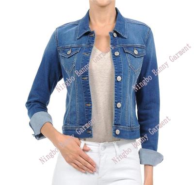 China 2021 Women Breathable Elastic Denim Jacket for sale