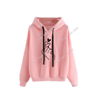 China Hand Pattern Heart Anti-wrinkle Women's Hoodie Casual Long Sleeve Hoodie for sale