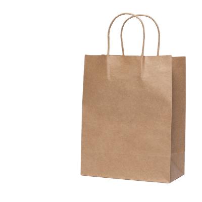 China Customized Recycled Materials Take Away Food Bag Fashion Shopping Bag Brown Kraft Paper Bags for sale