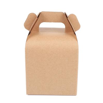 China Recycled Materials Customized Logo Brown Cardboard Kraft Paper Food Gift Box Small Packaging With Rope for sale