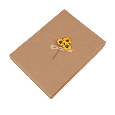 China Recycled Square Brown Materials Custom Cardboard Gift Box Kraft Paper Picture Frame Boxes Packaging for sale