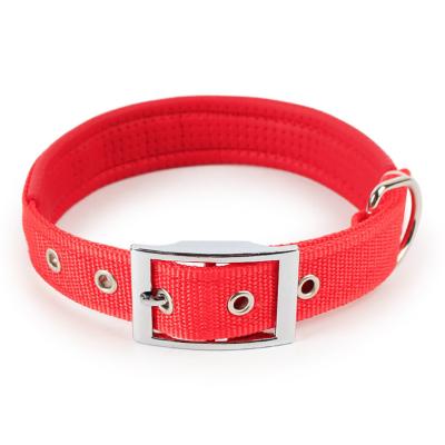 China Nibao Large Padded Heavy Duty Nylon Dog Collar With Metal Roller Buckle for sale