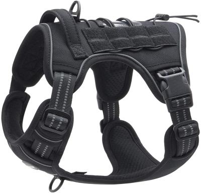 China Nibao Military Nylon K9 Dog Harness Padded Traning Utility Dog Tactical Vest With Handle for sale