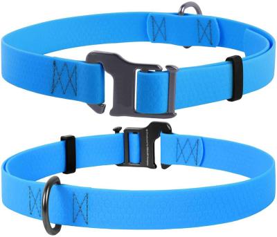 China Custom Waterproof Sports Soft Padded Rubber PVC DETACHED Coated Nylon Webbing Dog Collar for sale