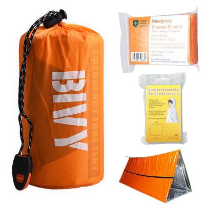 China Custom Pe Insulation Emergency Survival Tube Rescue Wrap Thick Blanket Poncho Sleeping Bag Tent for sale