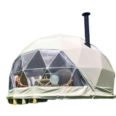 China Tube Type Tent Stake 6m Luxury Transparent Aluminum Geodesic Inflatable Dome Igloo Glamping Clear Tent Custom Made for sale