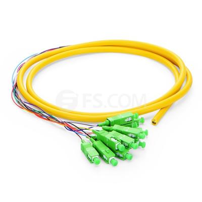 China FTTX 0.9mm SC APC 12 Fiber Optic Patch Cord Color Code for sale