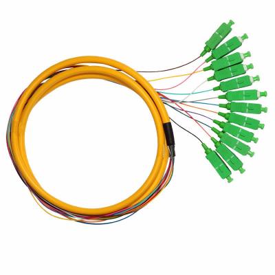 China FTTH FTTB FTTX Network Patch Fiber Pigtail 12 Core Trunk Optic Cable Colored SC Pigtail 1M/3M/5M for sale