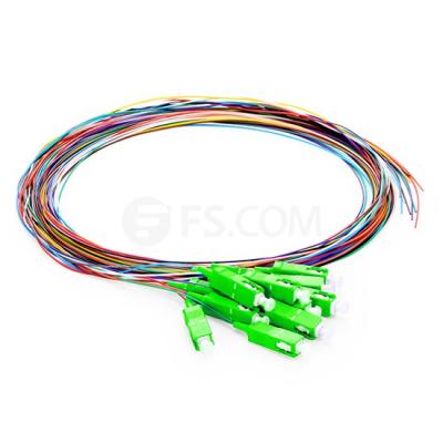 China Telecommunication transmission equipment sc/apc 0.9mm SM sx fiber optic pigtail for sale