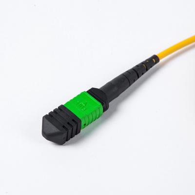 China High Density Data Center 12 Fiber SM Green Mpo Mtp To SC UPC Pigtail Fanout for sale