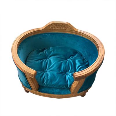 China Two Color Breathable Custom Made Luxury Soft Cushion Bed Large Modern Design Comfortable Wooden Pet Sofa Bed for sale