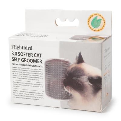 China Hot Selling Cats Pet Brush Comb Corner Set Scratch With Mint Scent Pet Massage Wall Brush for sale