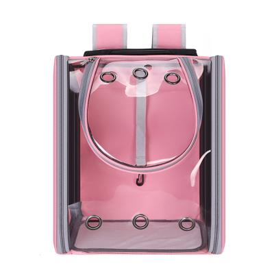 China Hot Sale Breathable Pet Bag Backpack For Dogs And Cats Summer Outing Large Space Luxury Transparent Pet Bag for sale