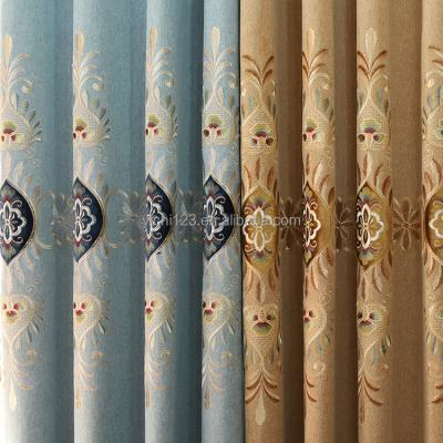 China Breathable 100 Polyester Embossing Jacquard Curtain Fabric For Living Room Embroidery Finished Fabric for sale