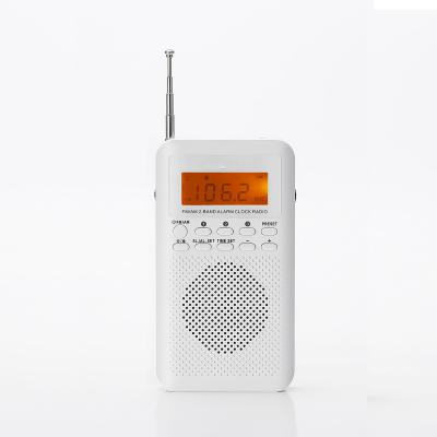 China AM fm radio with alarm clock clearly led lightweight built-in speaker cost-effective mini pocket portable radio for sale