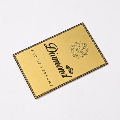 China Europe Custom Etched Plating Blank Nameplate Stainless Steel Metal Label For Perfume Packaging for sale