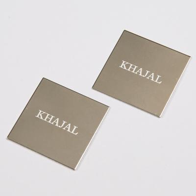 China Custom Europe Plating Stainless Steel Etched Blank Nameplate Label For Perfume Packaging for sale