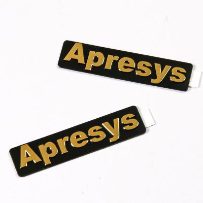 China Top Selling Europe Top Quality Fashion Nickel Custom Decorative Nameplate 2 Color Thin Letter Sticker for sale