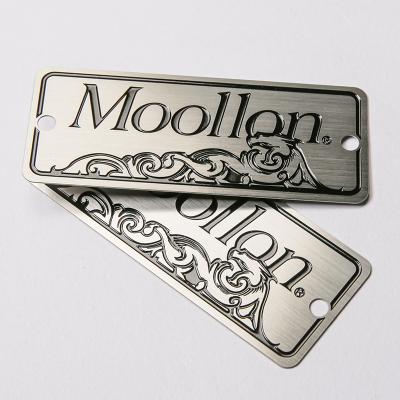 China Custom Europe Metal Label Stainless Steel Nameplate Machine Sign Blank Etching Logo for sale