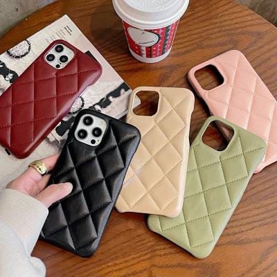 China Fashion Luxury Shockproof Lamb Leather Designer Phone Cases For iPhones 13 Pro Max for sale